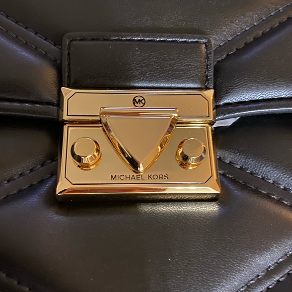 NWT Michael Kors Serena Small Quilted Black Crossbody - Picture 5 of 8